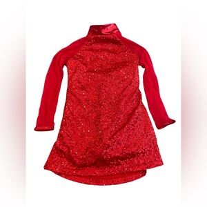 Balera Red Sequin Kids Dance Costume
